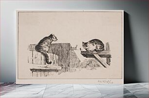 Πίνακας, The two cats by Johann Adolf Kittendorf