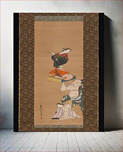 Πίνακας, The Warrior Asahina Yoshihide Lifting a Puppet of a Courtesan on a Go Board