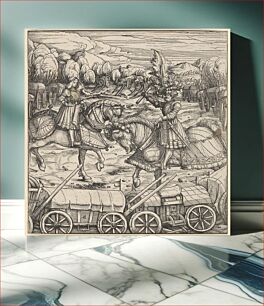 Πίνακας, The White King Learning to Enclose a Camp with Wagons, from Der Weisskunig by Hans Burgkmair