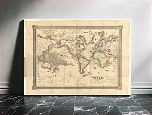 Πίνακας, The world, on Mercator's projection : showing the different routes to California, and distance by each; routes of different navigators, route of the contemplated Pacific R