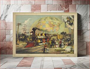 Πίνακας, The world's railroad scene / Swain & Lewis, des. & lith. 103 State, Chicago
