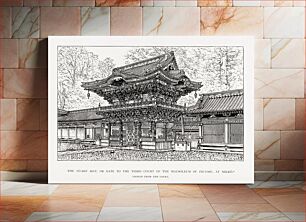 Πίνακας, The Yo-Mei Mon, or gate to the third court of the mausoleum of Iye-Yasu, at Nikko-Japanese illustration