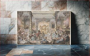 Πίνακας, Theatrical Divertissement Offered at a Gala Evening Party, attributed to Gabriel de Saint-Aubin