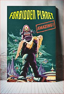 Πίνακας, Theatrical poster for the film Forbidden Planet featuring Robby the Robot (1956) chromolithograph art by Loew's International