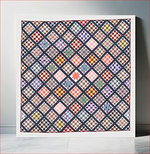 Πίνακας, Thirteen-patch block quilt with Japanesque backing fabric