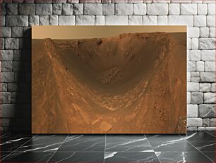 Πίνακας, This approximate true-color image taken by the panoramic camera on the Mars Exploration Rover Opportunity shows the impact crater known as "Endurance