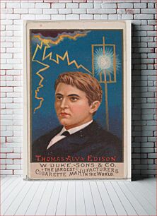 Πίνακας, Thomas Alva Edison, from the series Great Americans (N76) for Duke brand cigarettes issued by W. Duke, Sons & Co