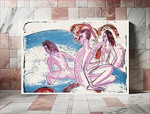 Πίνακας, Three Bathers by Stones (1913) by Ernst Ludwig Kirchner