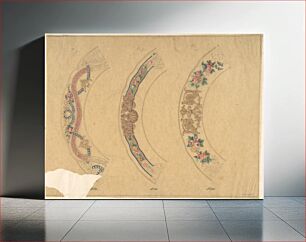 Πίνακας, Three Designs for Plate Borders (recto); Three Designs for Plate Borders (verso), Anonymous, French, 19th century