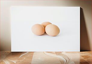 Πίνακας, Three Eggs on White Background Τρία αυγά σε λευκό φόντο