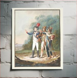 Πίνακας, Three French soldiers on a road by Wanner Von Schafterhausen
