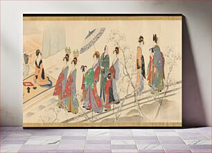 Πίνακας, Three Gods of Good Fortune Visit the Yoshiwara; or “Scenes of Pleasure at the Height of Spring” by Chōbunsai Eishi