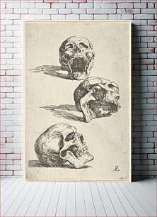 Πίνακας, Three human skulls, study for "Democritus in Meditation"