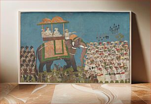 Πίνακας, Three Noblemen in Procession on an Elephant by Venkatchellum