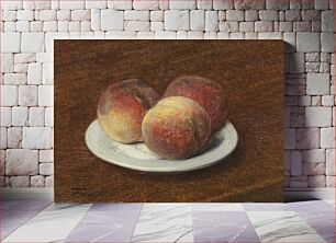 Πίνακας, Three Peaches on a Plate (1868) by Henri Fantin-Latour