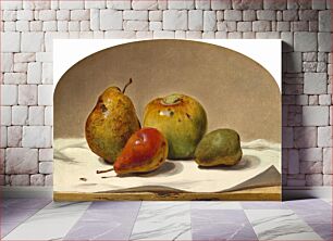 Πίνακας, Three Pears and an Apple (1857) by David Johnson