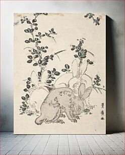 Πίνακας, Three Rabbits amidst Bush Clover by Utagawa Toyohiro