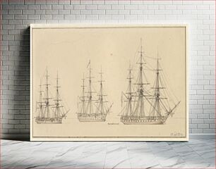 Πίνακας, Three Russian ships of the line. by C.W. Eckersberg