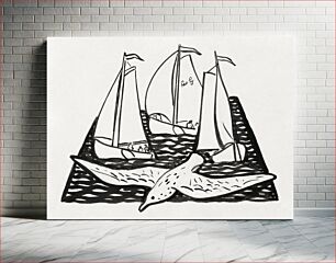 Πίνακας, Three sailing ships and a seagull (ca. 1891–1941) by Leo Gestel