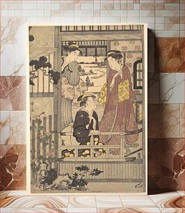 Πίνακας, Three Women on a Veranda by Chōbunsai Eishi