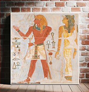 Πίνακας, Thutmose I and His Mother Seniseneb (1479–1458 B.C.) Egyptian illustration by Nina de Garis Davies