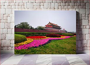 Πίνακας, Tiananmen Square with Vibrant Flowers Πλατεία Τιενανμέν με ζωηρά λουλούδια