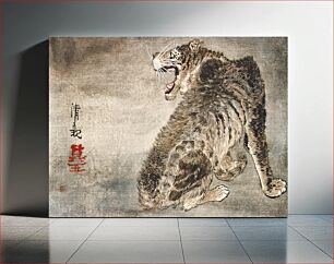 Πίνακας, Tiger (19th century) vintage woodblock print by Kobayashi Kiyochika