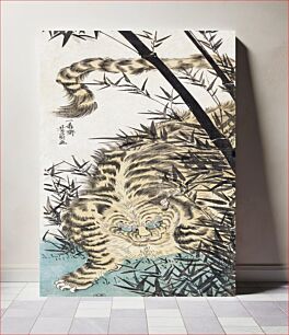 Πίνακας, Tiger and Bamboo (1850) by Utagawa Yoshikazu