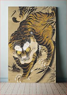 Πίνακας, Tiger Emerging from Bamboo (18th century) by Katayama Yōkoku
