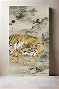 Πίνακας, Tiger [left of a pair of Tiger and Dragon] (18th century) by Ganku