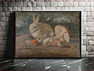 Πίνακας, Tile mosaic with rabbit, lizard and mushroom