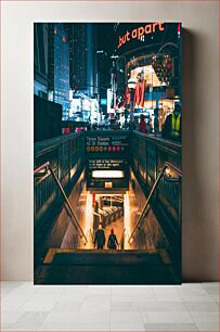 Πίνακας, Times Square Subway Entrance at Night Είσοδος του μετρό της Times Square τη νύχτα