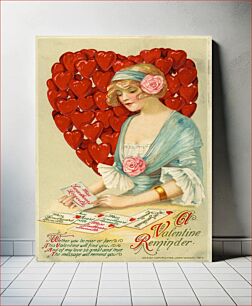 Πίνακας, Title: "A Valentine Reminder. Wether (sic) you be near or far This Valentine will find you, And of my love so great and true The message will remind you."