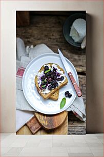 Πίνακας, Toast with Ricotta and Berries Τοστ με ρικότα και μούρα