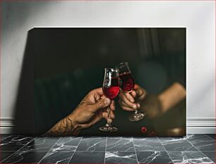 Πίνακας, Toasting with Red Wine Τοστ με κόκκινο κρασί