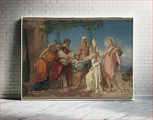 Πίνακας, Tobias Brings His Bride Sarah to the House of His Father, Tobit by Henri Lehmann