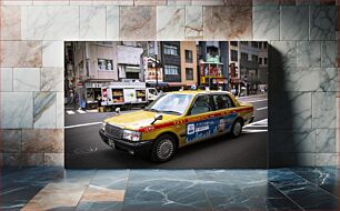 Πίνακας, Tokyo Street Scene with Taxi Σκηνή της οδού του Τόκιο με ταξί