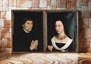 Πίνακας, Tommaso di Folco Portinari (1428–1501); Maria Portinari (Maria Maddalena Baroncelli, born 1456) by Hans Memling