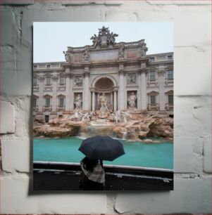 Πίνακας, Tourist at Trevi Fountain Τουρίστας στη Φοντάνα ντι Τρέβι