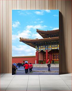 Πίνακας, Tourists Visiting Ancient Chinese Temple Τουρίστες που επισκέπτονται τον αρχαίο κινέζικο ναό