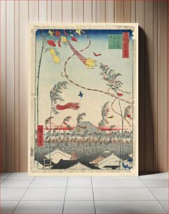 Πίνακας, Town Prosperous with Tanabata Festival (Shichu han-ei, Tanabata matsuri) From the Series One hundred Views of Edo by Utagawa Hiroshige
