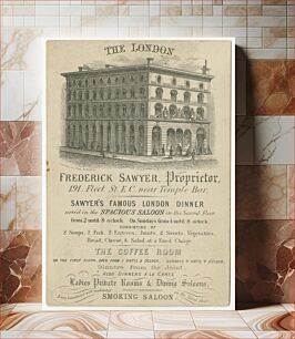 Πίνακας, [Trade card for The London Hotel]