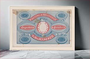 Πίνακας, Trade Card for Whiting & Branston, Engravers & Printers