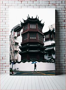Πίνακας, Traditional Chinese Architecture in Urban Setting Παραδοσιακή κινεζική αρχιτεκτονική σε αστικό περιβάλλον