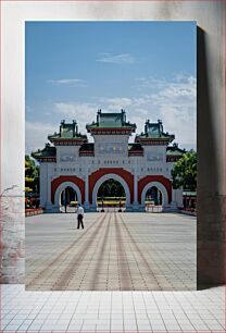 Πίνακας, Traditional Chinese Gate with Lone Figure Παραδοσιακή κινεζική πύλη με μοναχική φιγούρα