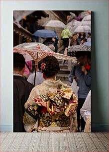 Πίνακας, Traditional Kimono in Rainy Street Παραδοσιακό κιμονό στην Rainy Street