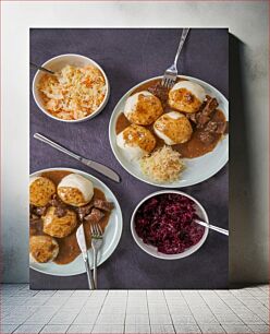 Πίνακας, Traditional Meal with Dumplings Παραδοσιακό Γεύμα με Ζυμαρικά