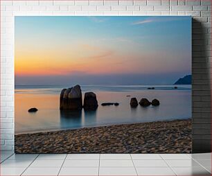 Πίνακας, Tranquil Beach Sunset Ήσυχο ηλιοβασίλεμα στην παραλία