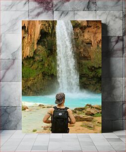 Πίνακας, Traveler at Waterfall Ταξιδιώτης στον Καταρράκτη