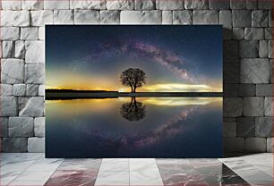 Πίνακας, Tree Reflection Under Starry Sky Αντανάκλαση δέντρου κάτω από τον έναστρο ουρανό